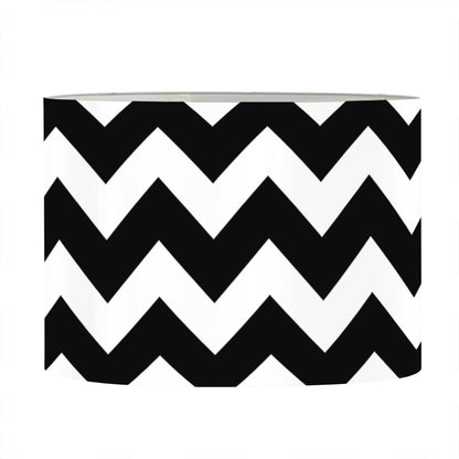 Black And White Chevron Pattern Print Drum Lamp Shade