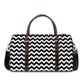 Black And White Chevron Pattern Print Duffel Bag