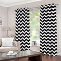 Black And White Chevron Pattern Print Grommet Curtains