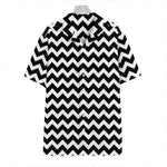Black And White Chevron Pattern Print Hawaiian Shirt