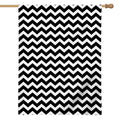 Black And White Chevron Pattern Print House Flag