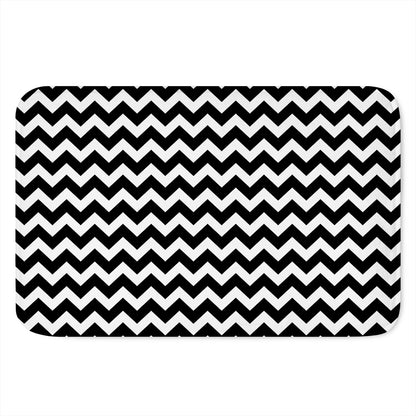 Black And White Chevron Pattern Print Indoor Door Mat
