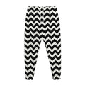 Black And White Chevron Pattern Print Jogger Pants