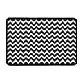 Black And White Chevron Pattern Print Kitchen Mat