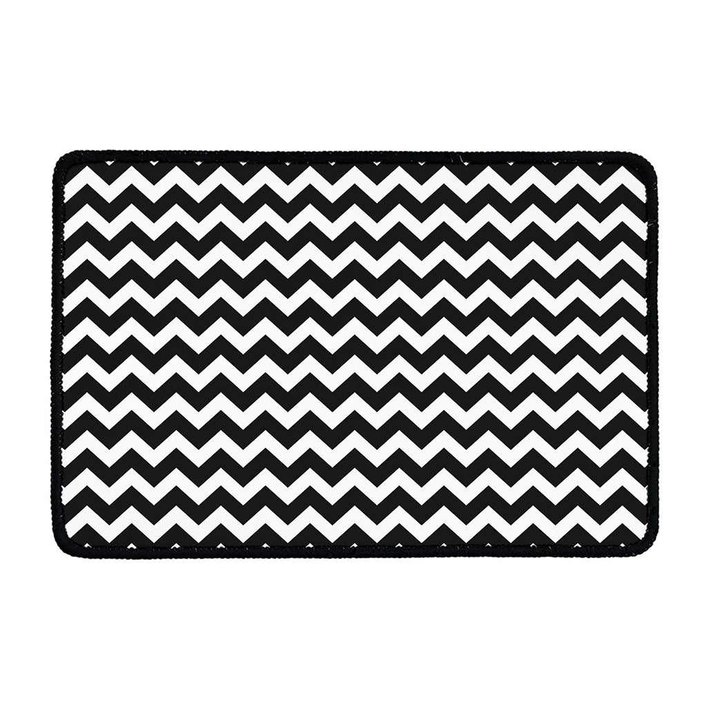 Black And White Chevron Pattern Print Kitchen Mat