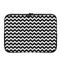 Black And White Chevron Pattern Print Laptop Sleeve