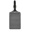 Black And White Chevron Pattern Print Luggage Tag