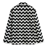Black And White Chevron Pattern Print Men's Blazer