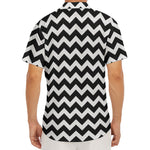 Black And White Chevron Pattern Print Men's Deep V-Neck Shirt