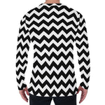 Black And White Chevron Pattern Print Men's Long Sleeve T-Shirt