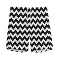 Black And White Chevron Pattern Print Men's Athletic Shorts
