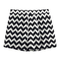 Black And White Chevron Pattern Print Mesh Shorts