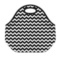 Black And White Chevron Pattern Print Neoprene Lunch Bag