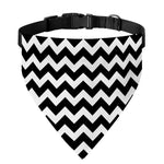Black And White Chevron Pattern Print Over The Collar Dog Bandana
