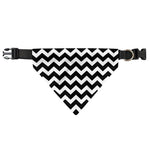Black And White Chevron Pattern Print Over The Collar Dog Bandana