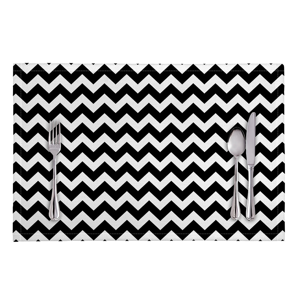 Black And White Chevron Pattern Print Placemat