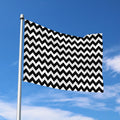 Black And White Chevron Pattern Print Polyester Flag