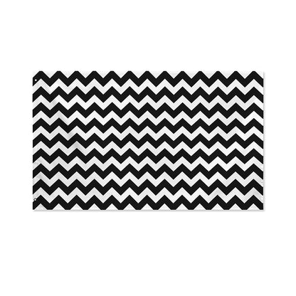Black And White Chevron Pattern Print Polyester Flag