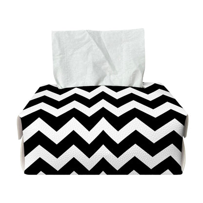 Black And White Chevron Pattern Print Rectangle Tissue Box Cover