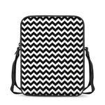 Black And White Chevron Pattern Print Rectangular Crossbody Bag