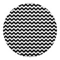 Black And White Chevron Pattern Print Round Blanket