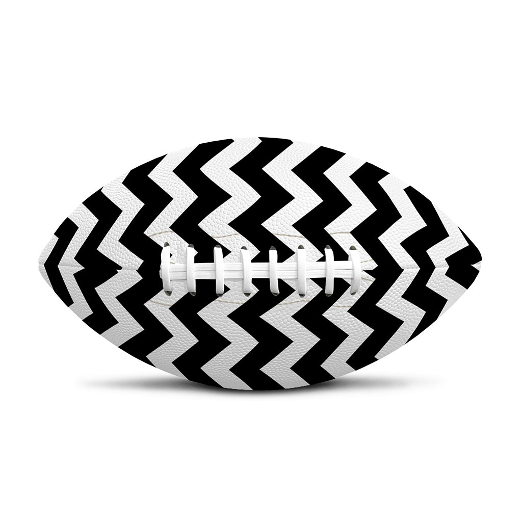 Black And White Chevron Pattern Print Rugby Ball
