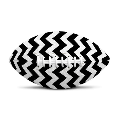 Black And White Chevron Pattern Print Rugby Ball