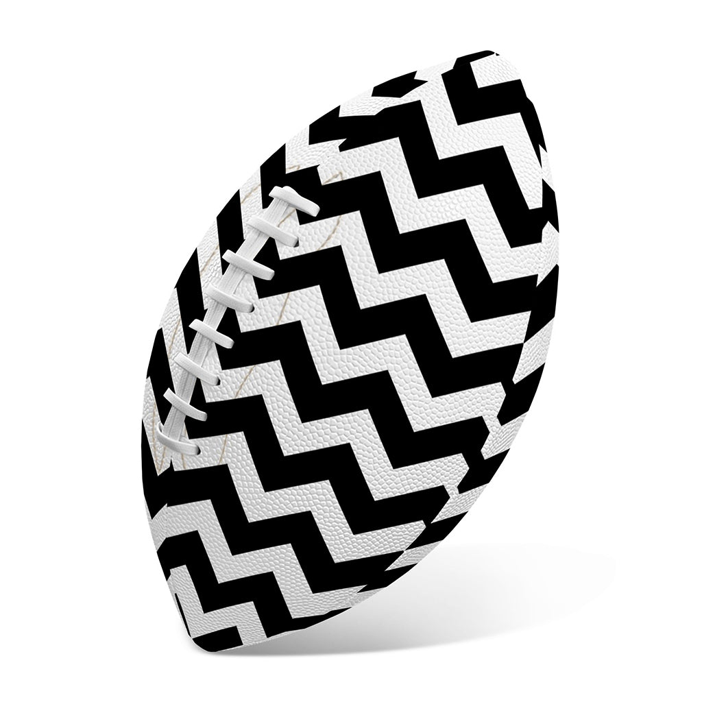 Black And White Chevron Pattern Print Rugby Ball