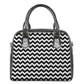 Black And White Chevron Pattern Print Shoulder Handbag