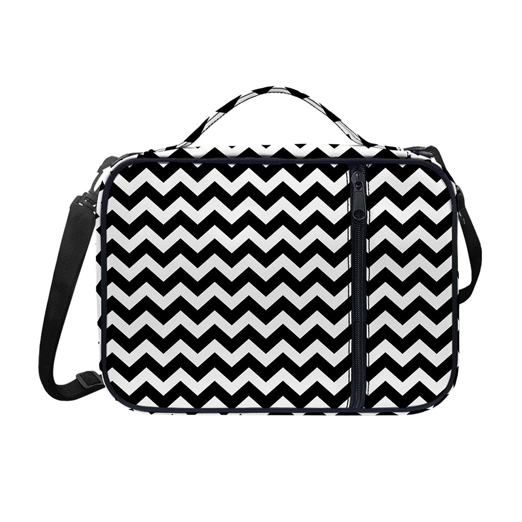 Black And White Chevron Pattern Print Shoulder Strap Bible Bag
