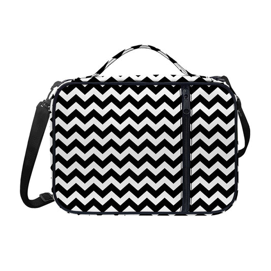 Black And White Chevron Pattern Print Shoulder Strap Bible Bag