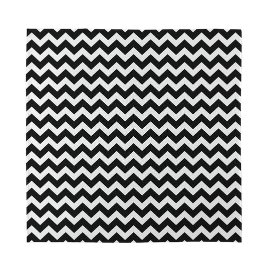 Black And White Chevron Pattern Print Silk Bandana
