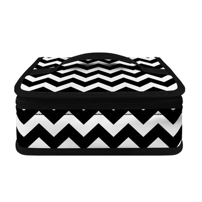 Black And White Chevron Pattern Print Small Lunch Bag