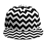 Black And White Chevron Pattern Print Snapback Cap