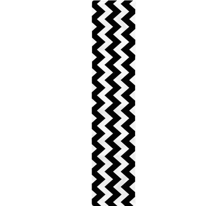 Black And White Chevron Pattern Print Table Runner
