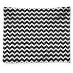 Black And White Chevron Pattern Print Tapestry