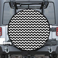 Black And White Chevron Pattern Print Tire Cover