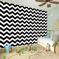 Black And White Chevron Pattern Print Wall Sticker