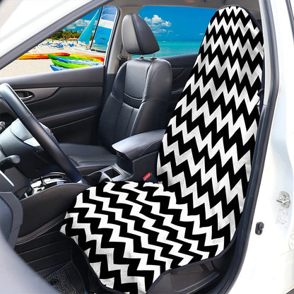 Black And White Chevron Pattern Print Waterproof Car Seat Cover