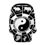 Black And White Chinese Zodiac Print Baby Seat Cover