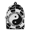 Black And White Chinese Zodiac Print School Backpack