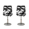 Black And White Chinese Zodiac Print Bar Stool Covers