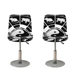 Black And White Chinese Zodiac Print Bar Stool Covers