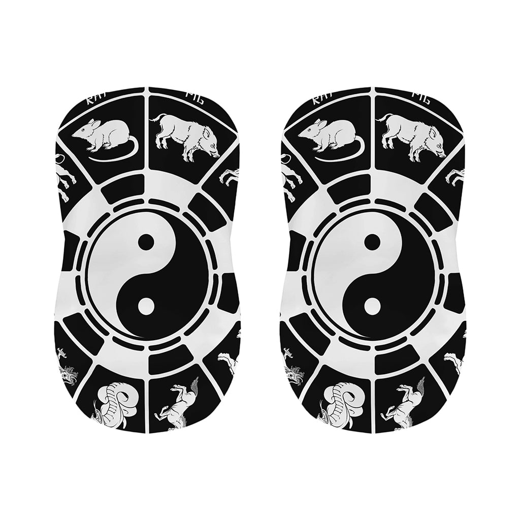 Black And White Chinese Zodiac Print Bar Stool Covers