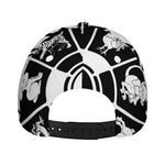 Black And White Chinese Zodiac Print Baseball Cap