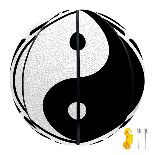 Black And White Chinese Zodiac Print Basketball