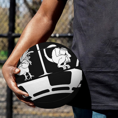 Black And White Chinese Zodiac Print Basketball