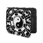 Black And White Chinese Zodiac Print Bifold Wallet
