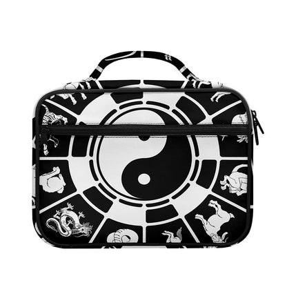 Black And White Chinese Zodiac Print Briefcase Bible Bag