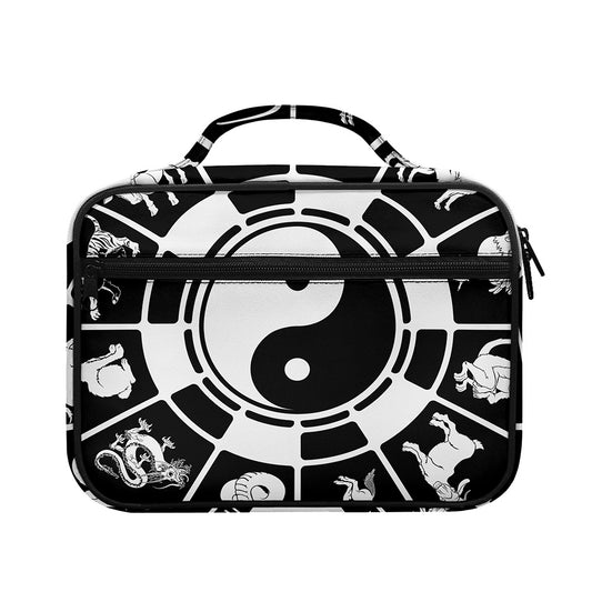 Black And White Chinese Zodiac Print Briefcase Bible Bag